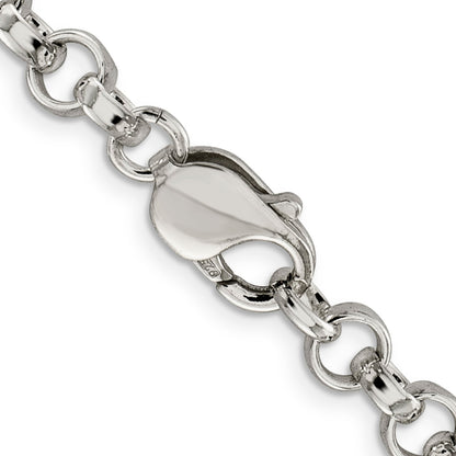 24 Inch Sterling Silver 6.75mm Rolo Chain Necklace