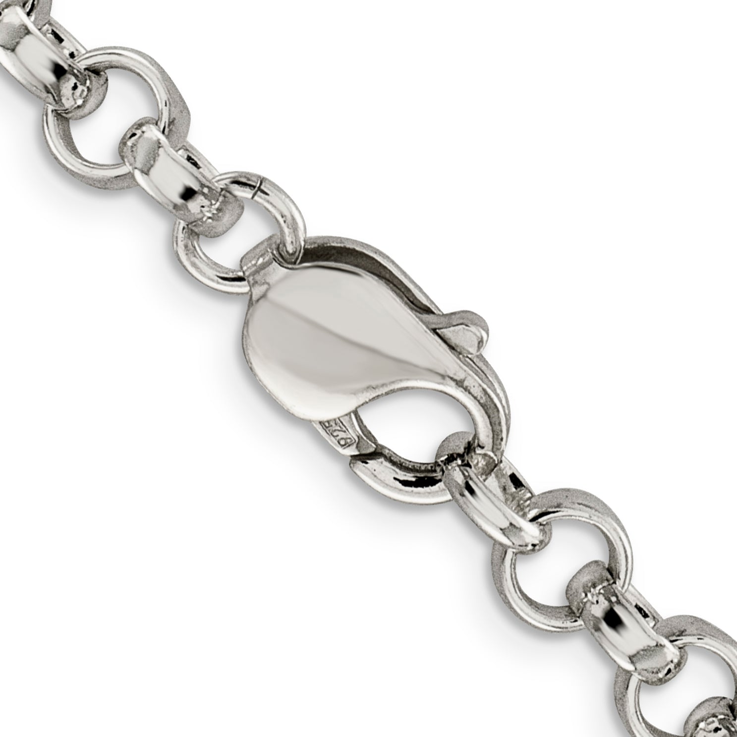 20 Inch Sterling Silver 6.75mm Rolo Chain Necklace
