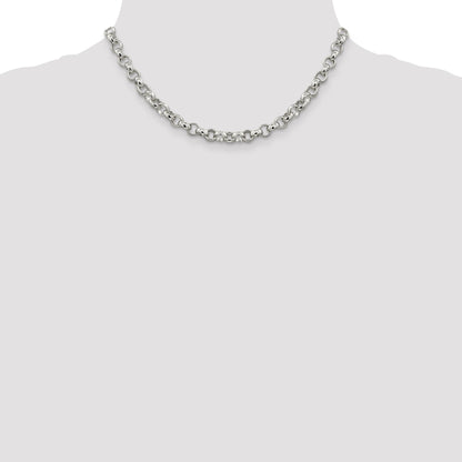 16 Inch Sterling Silver 6.75mm Rolo Chain Necklace
