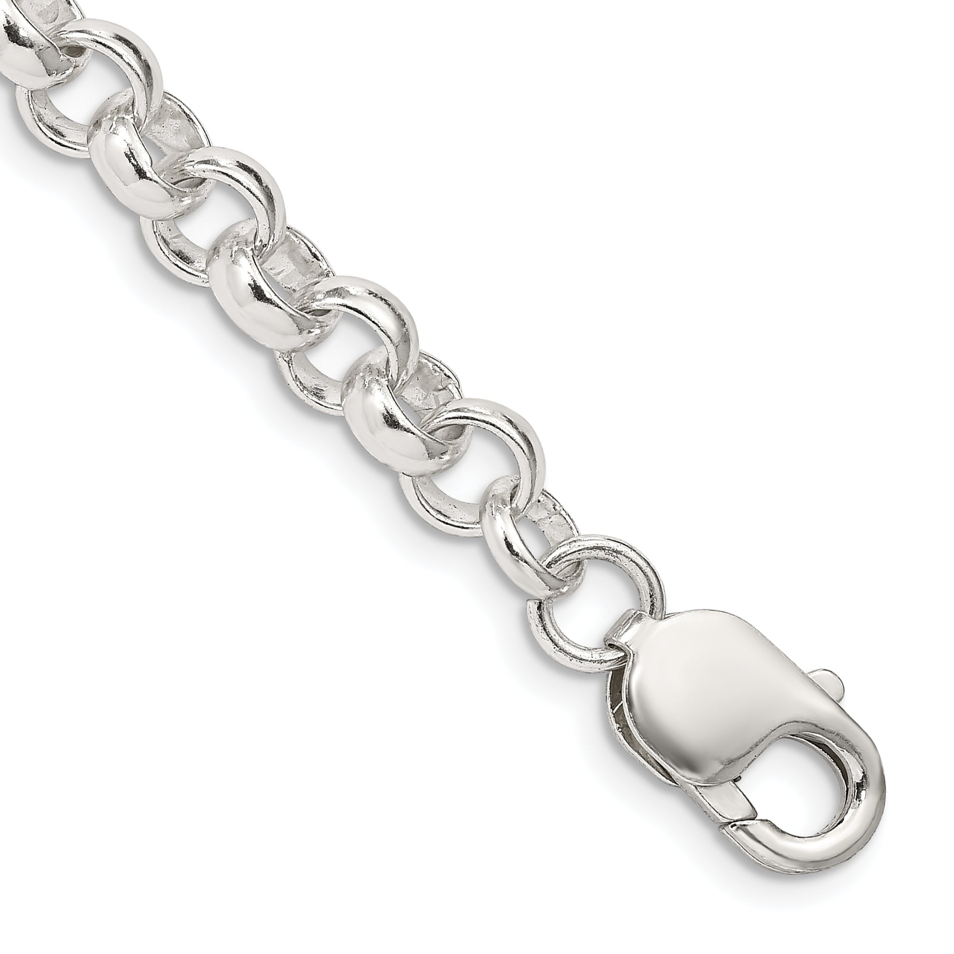 7 Inch Sterling Silver 6.75mm Rolo Chain Bracelet