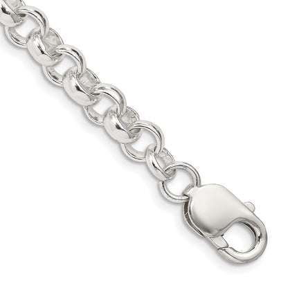 8 Inch Sterling Silver 6.75mm Rolo Chain Bracelet