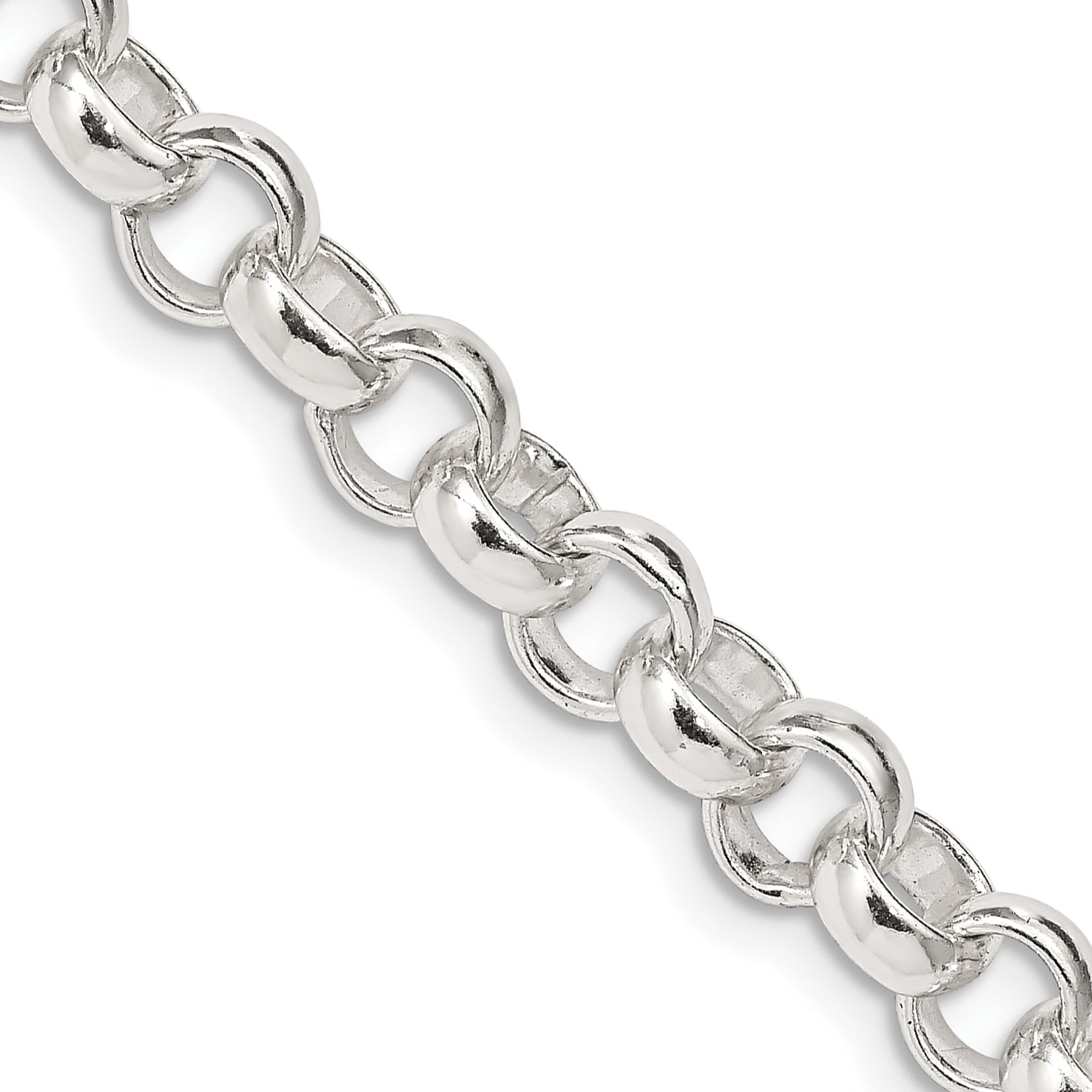 24 Inch Sterling Silver 6.75mm Rolo Chain Necklace