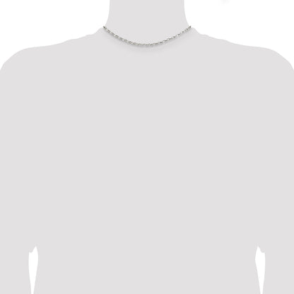 14 Inch Sterling Silver 2.5mm Oval Fancy Rolo Chain Necklace