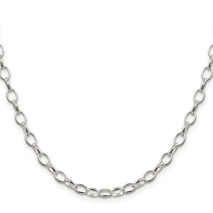 24 Inch Sterling Silver 5mm Fancy Rolo Chain Necklace