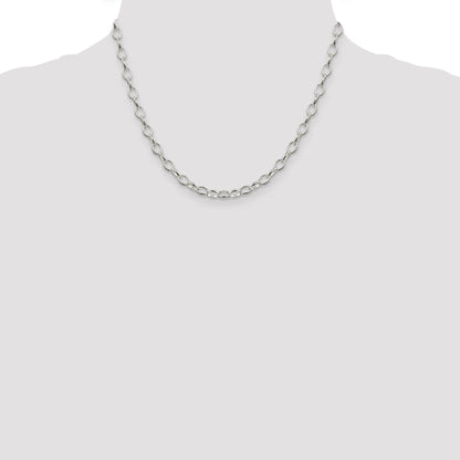 18 Inch Sterling Silver 5mm Fancy Rolo Chain Necklace
