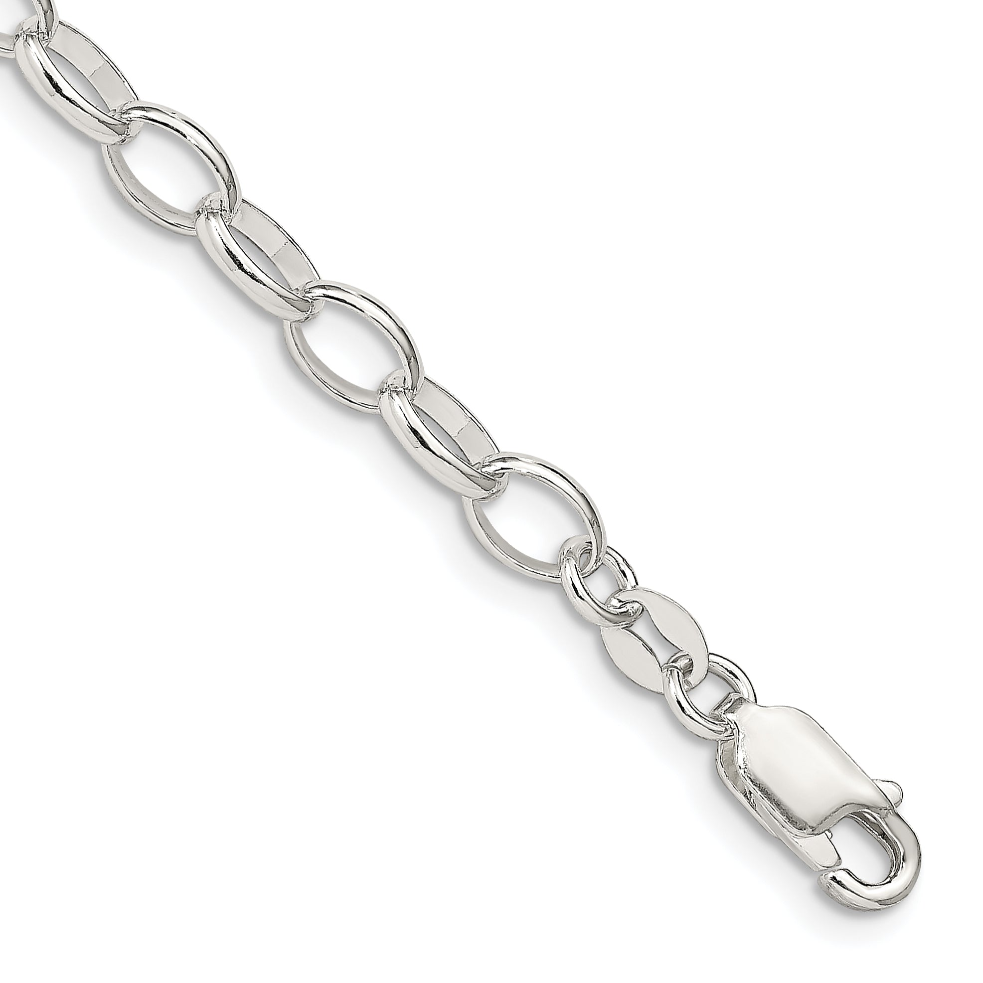 8 Inch Sterling Silver 5mm Fancy Rolo Chain Bracelet