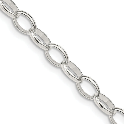18 Inch Sterling Silver 5mm Fancy Rolo Chain Necklace