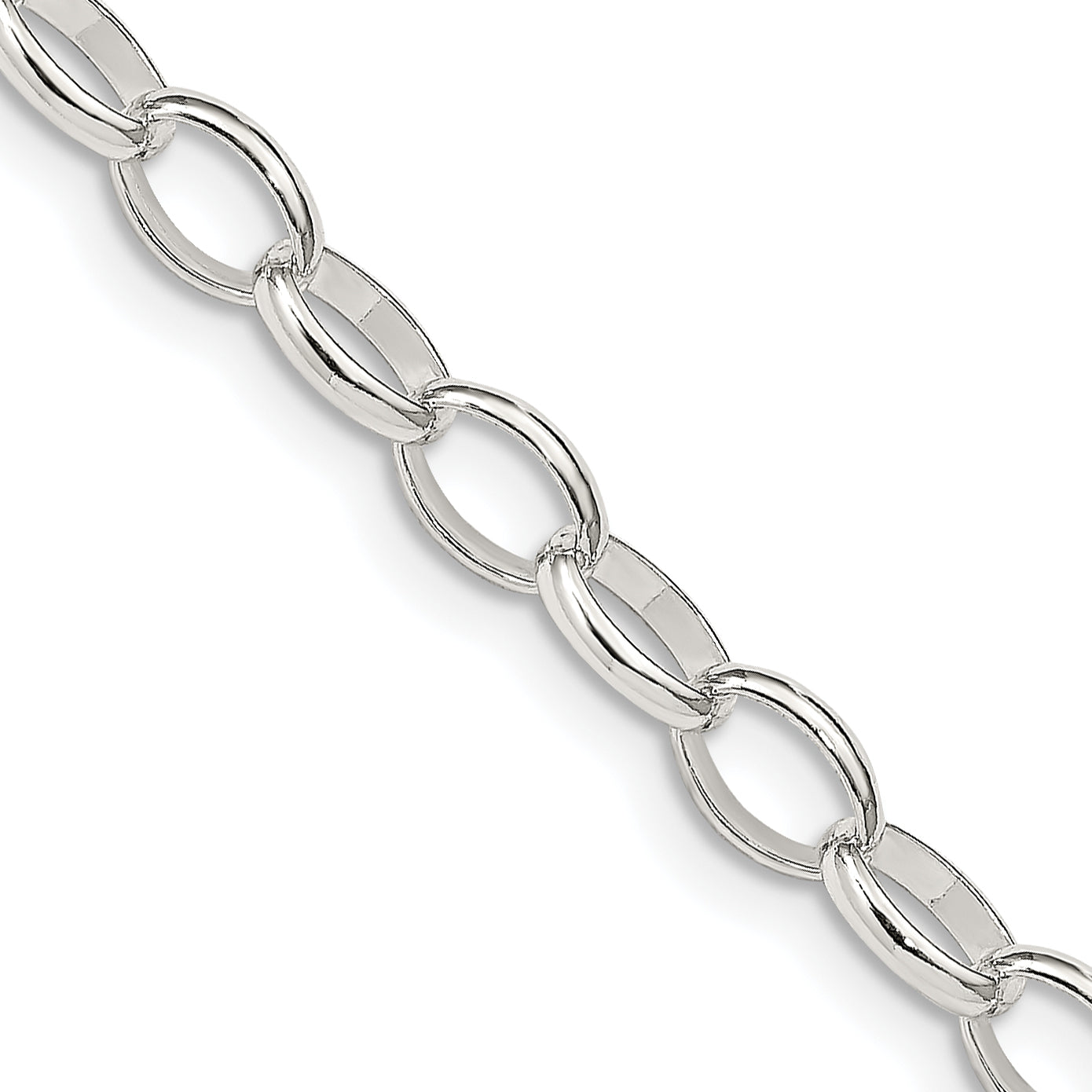 24 Inch Sterling Silver 5mm Fancy Rolo Chain Necklace