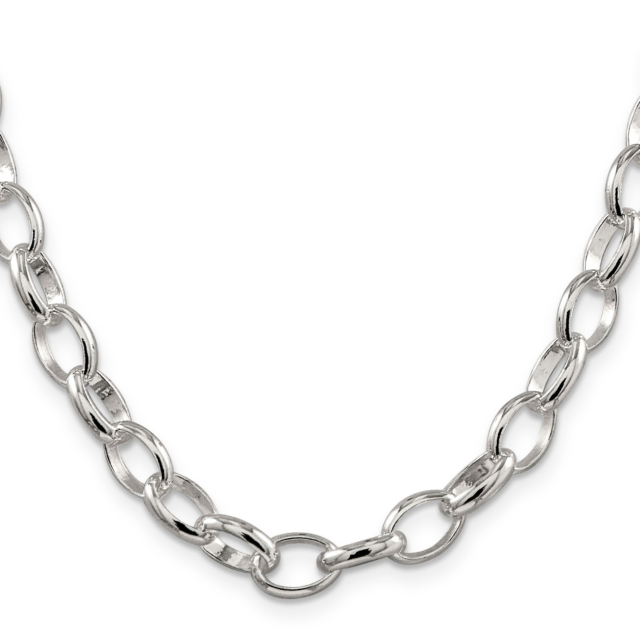 16 Inch Sterling Silver 8mm Fancy Rolo Chain Necklace