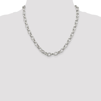 20 Inch Sterling Silver 8mm Fancy Rolo Chain Necklace