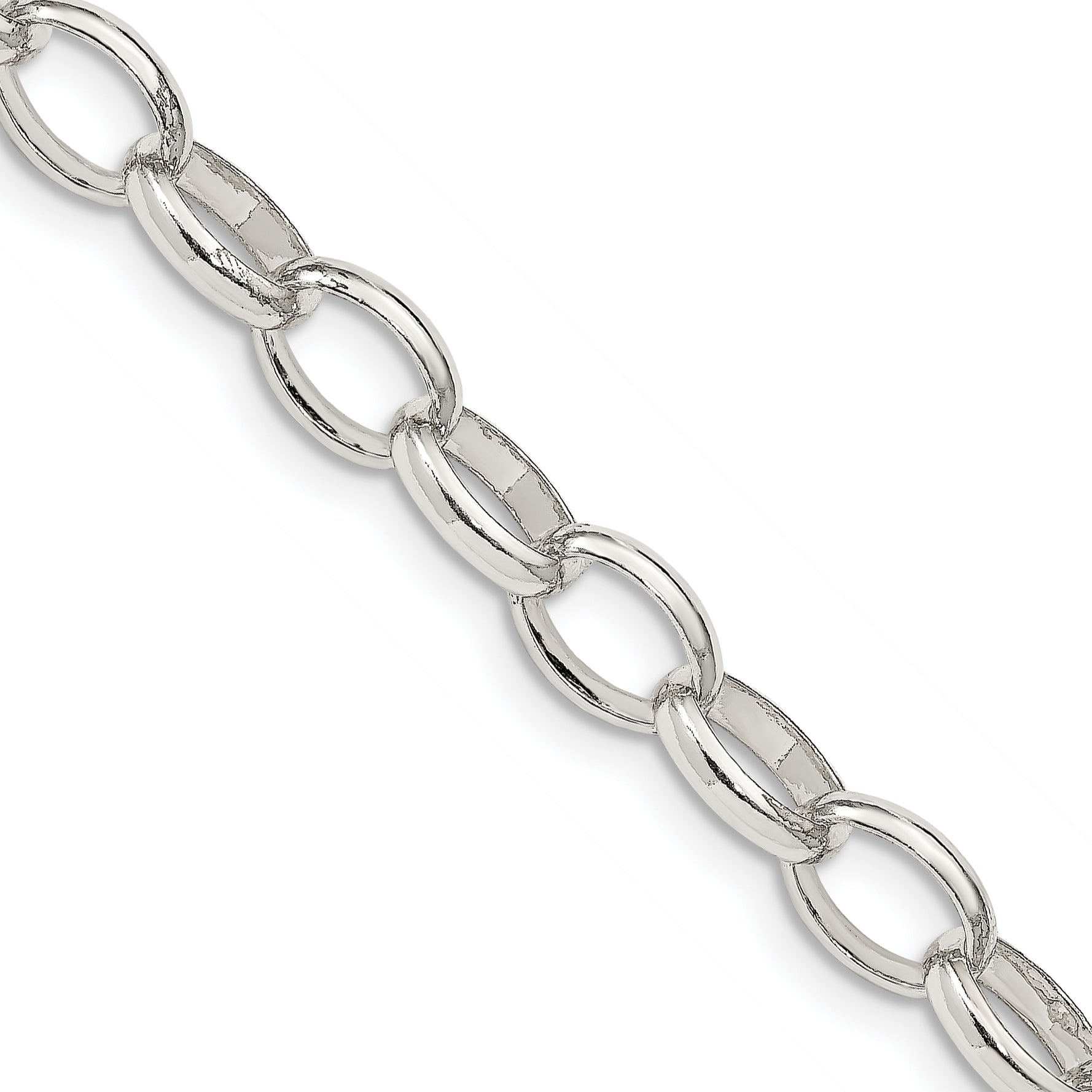 16 Inch Sterling Silver 8mm Fancy Rolo Chain Necklace