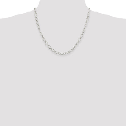 20 Inch Sterling Silver 6.1mm Fancy Patterned Rolo Chain Necklace