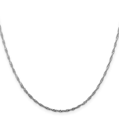 20 Inch Sterling Silver Rhodium-Plated 1.75mm Singapore Chain Necklace