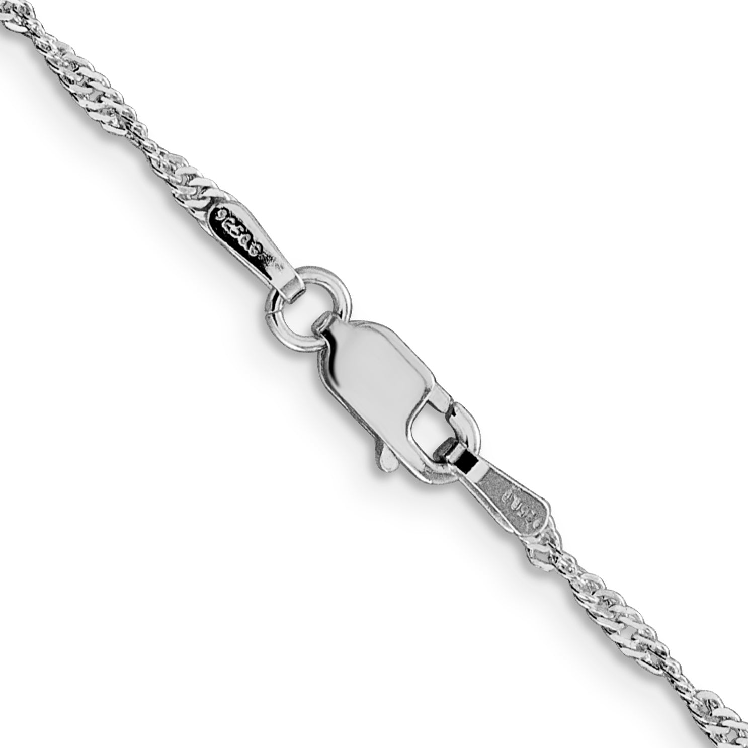 18 Inch Sterling Silver Rhodium-Plated 1.75mm Singapore Chain Necklace