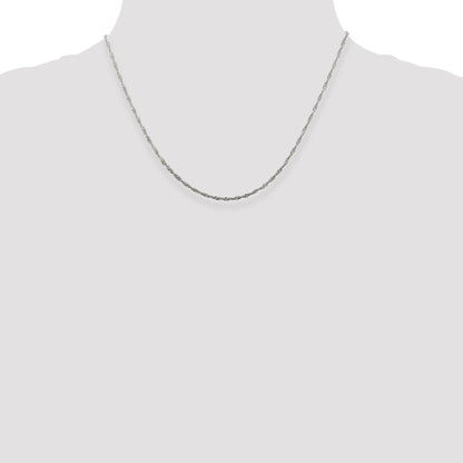18 Inch Sterling Silver Rhodium-Plated 1.75mm Singapore Chain Necklace