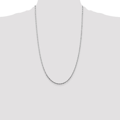 22 Inch Sterling Silver Rhodium-Plated 1.75mm Singapore Chain Necklace