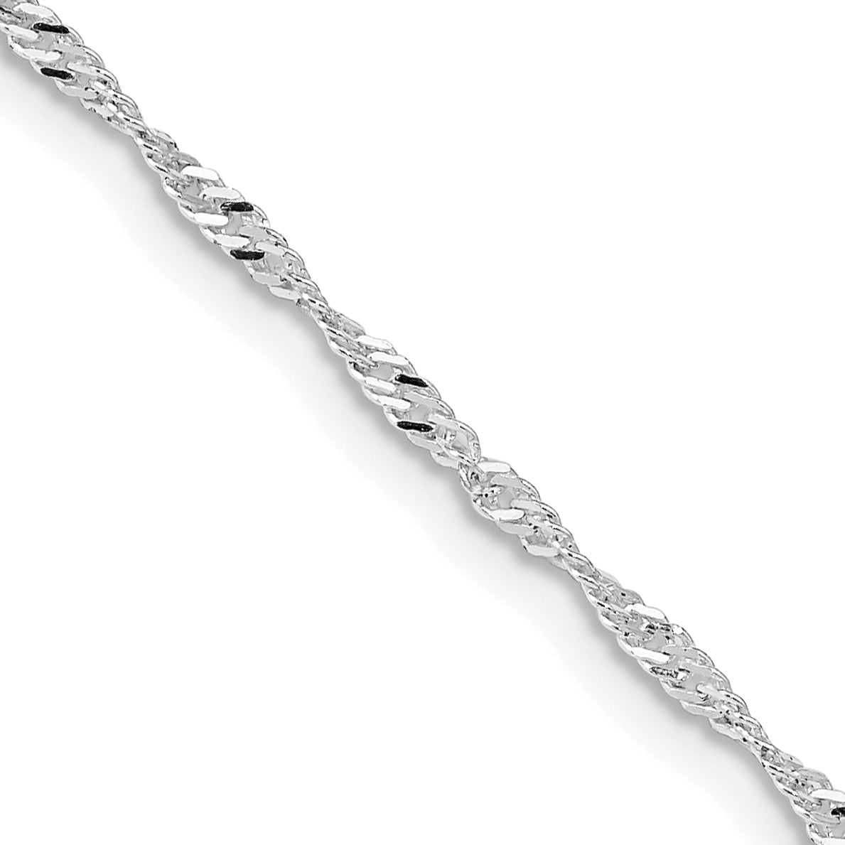 20 Inch Sterling Silver Rhodium-Plated 1.75mm Singapore Chain Necklace