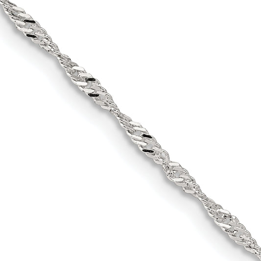 24 Inch Sterling Silver 1.75mm Singapore Chain Necklace