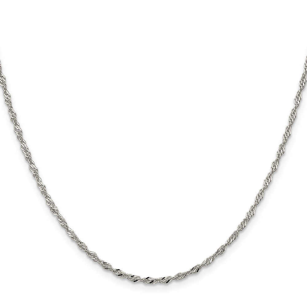 14 Inch Sterling Silver 2mm Singapore Chain Necklace