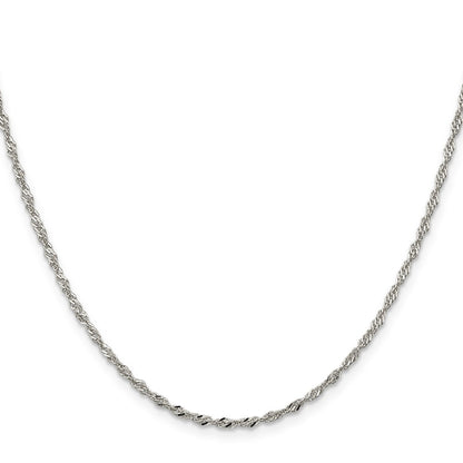14 Inch Sterling Silver 2mm Singapore Chain Necklace