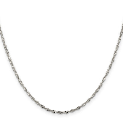 26 Inch Sterling Silver 2mm Singapore Chain Necklace