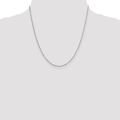 20 Inch Sterling Silver 2mm Singapore Chain Necklace
