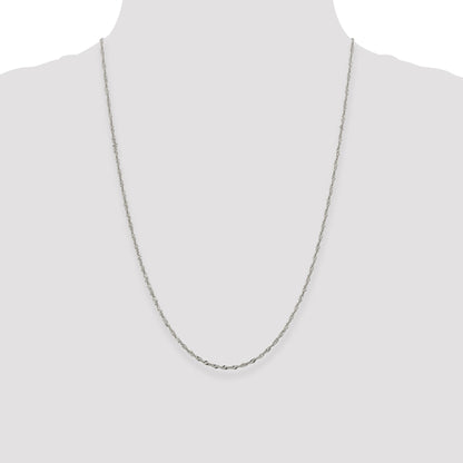 24 Inch Sterling Silver 2mm Singapore Chain Necklace