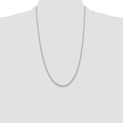 26 Inch Sterling Silver 2mm Singapore Chain Necklace