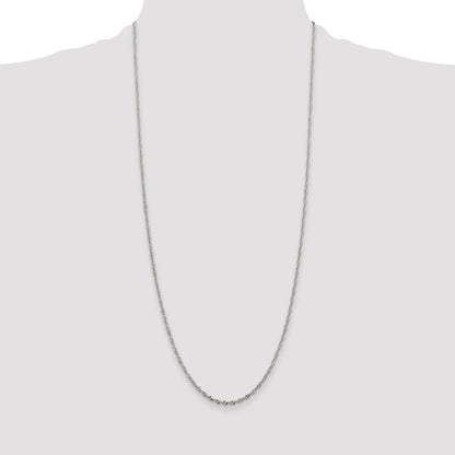 30 Inch Sterling Silver 2mm Singapore Chain Necklace
