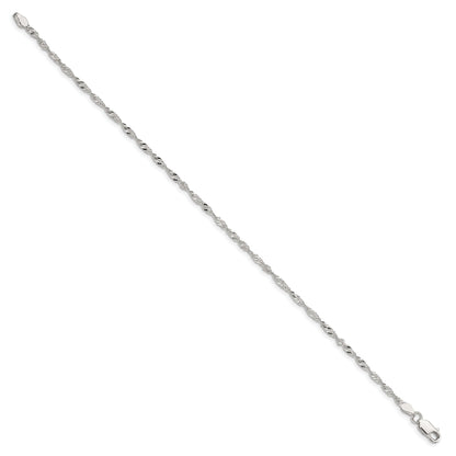 9 Inch Sterling Silver 2mm Singapore Chain Anklet