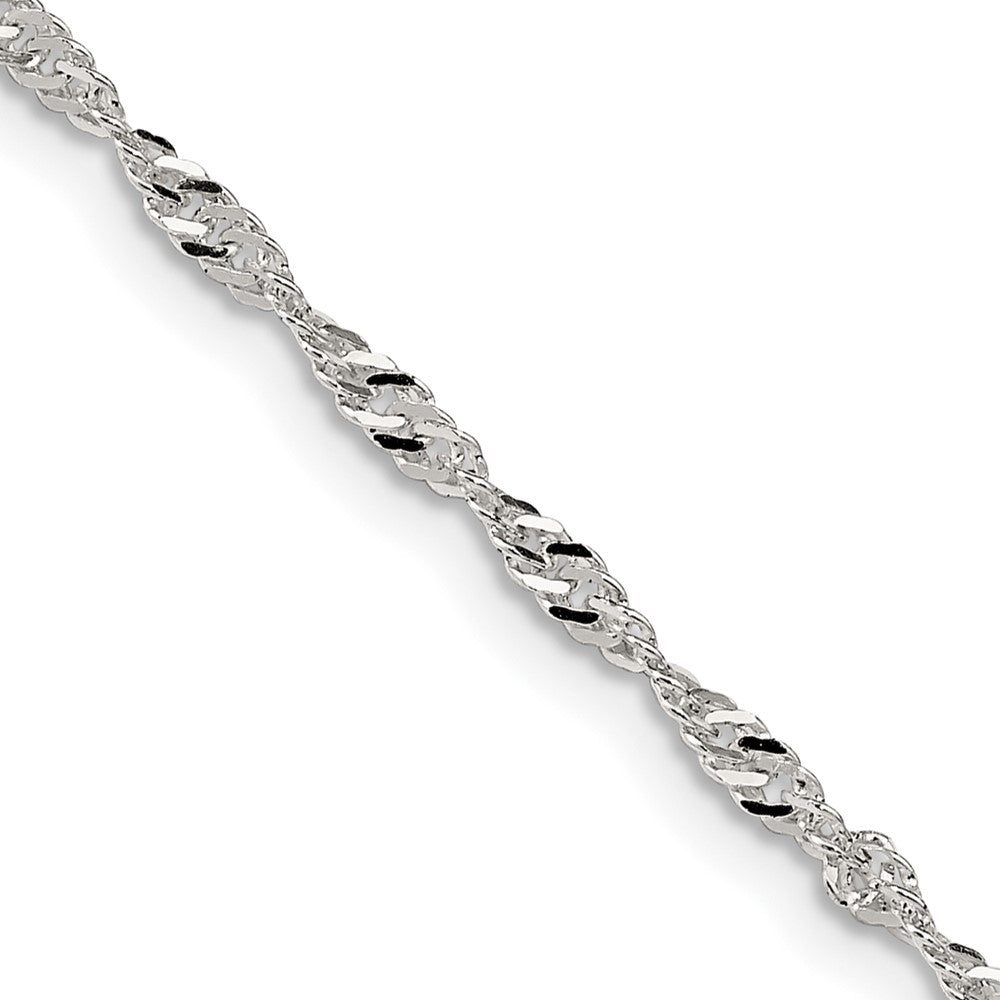 14 Inch Sterling Silver 2mm Singapore Chain Necklace