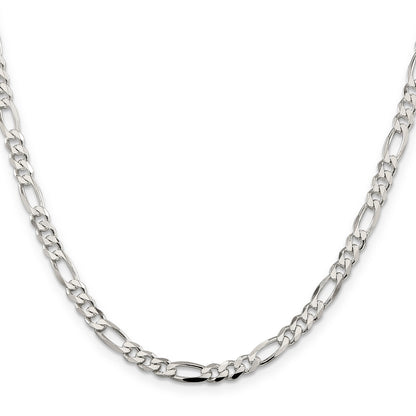 Sterling Silver 4.5mm Figaro Chain Necklace