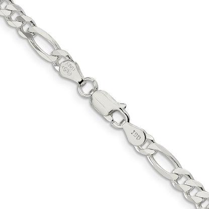 Sterling Silver 4.5mm Figaro Chain Necklace