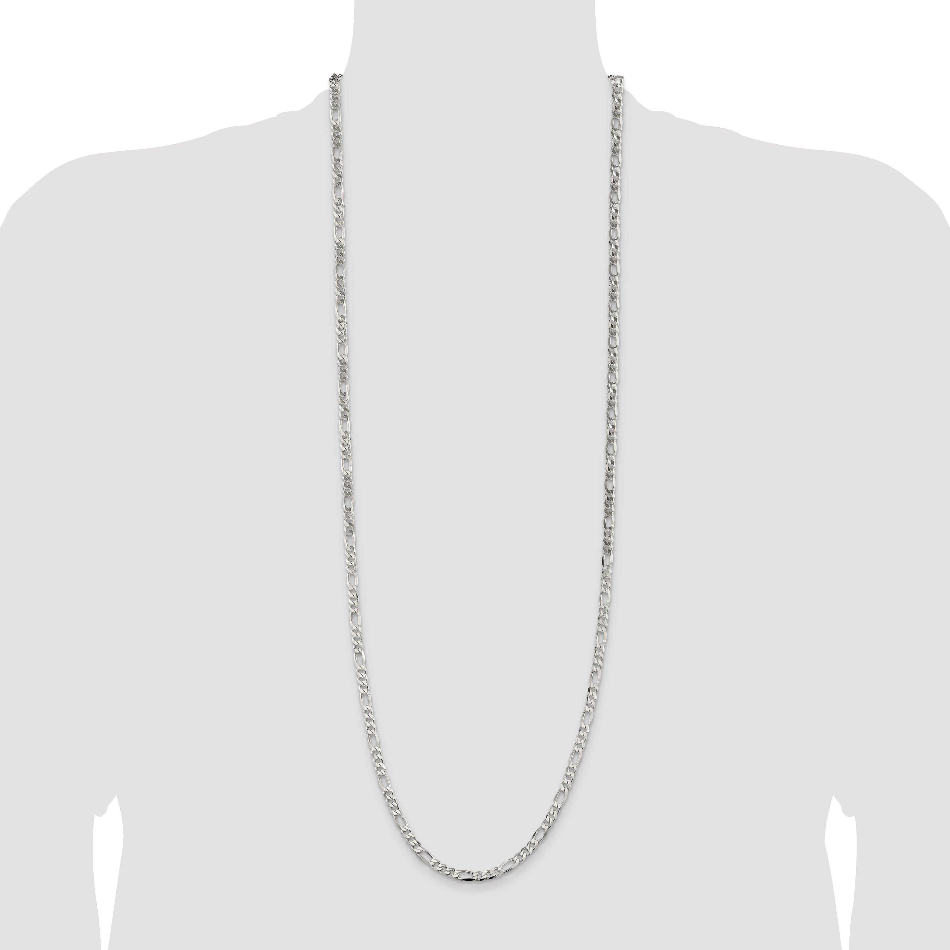 Sterling Silver 4.5mm Figaro Chain Necklace