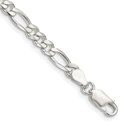 7 Inch Sterling Silver 4.5mm Figaro Chain Bracelet