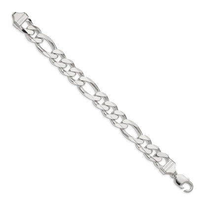 10 Inch Sterling Silver 13.5mm Figaro Chain Bracelet