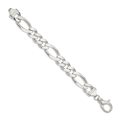 10 Inch Sterling Silver 15mm Figaro Chain Bracelet