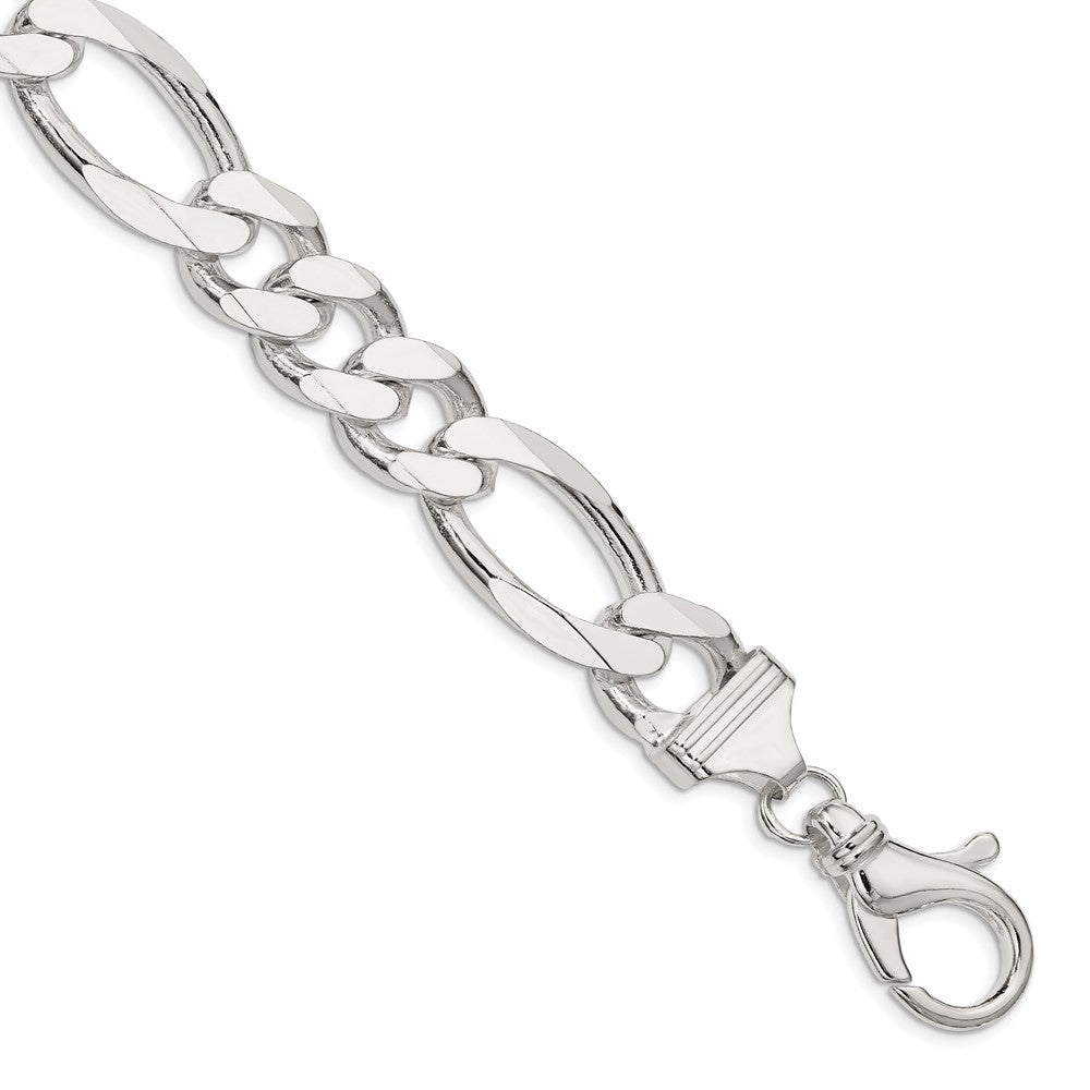 10 Inch Sterling Silver 15mm Figaro Chain Bracelet