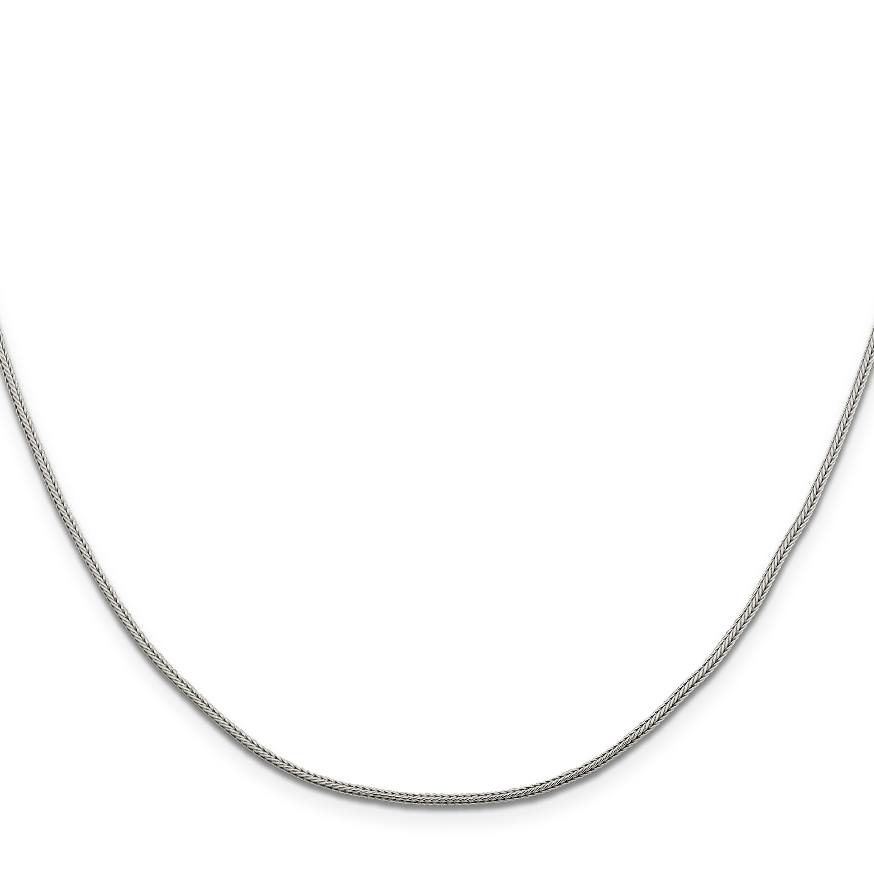 18 Inch Sterling Silver 1.25mm Diamond-Cut Round Franco Chain W/2In Ext.