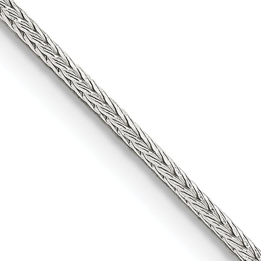18 Inch Sterling Silver 1.25mm Diamond-Cut Round Franco Chain W/2In Ext.