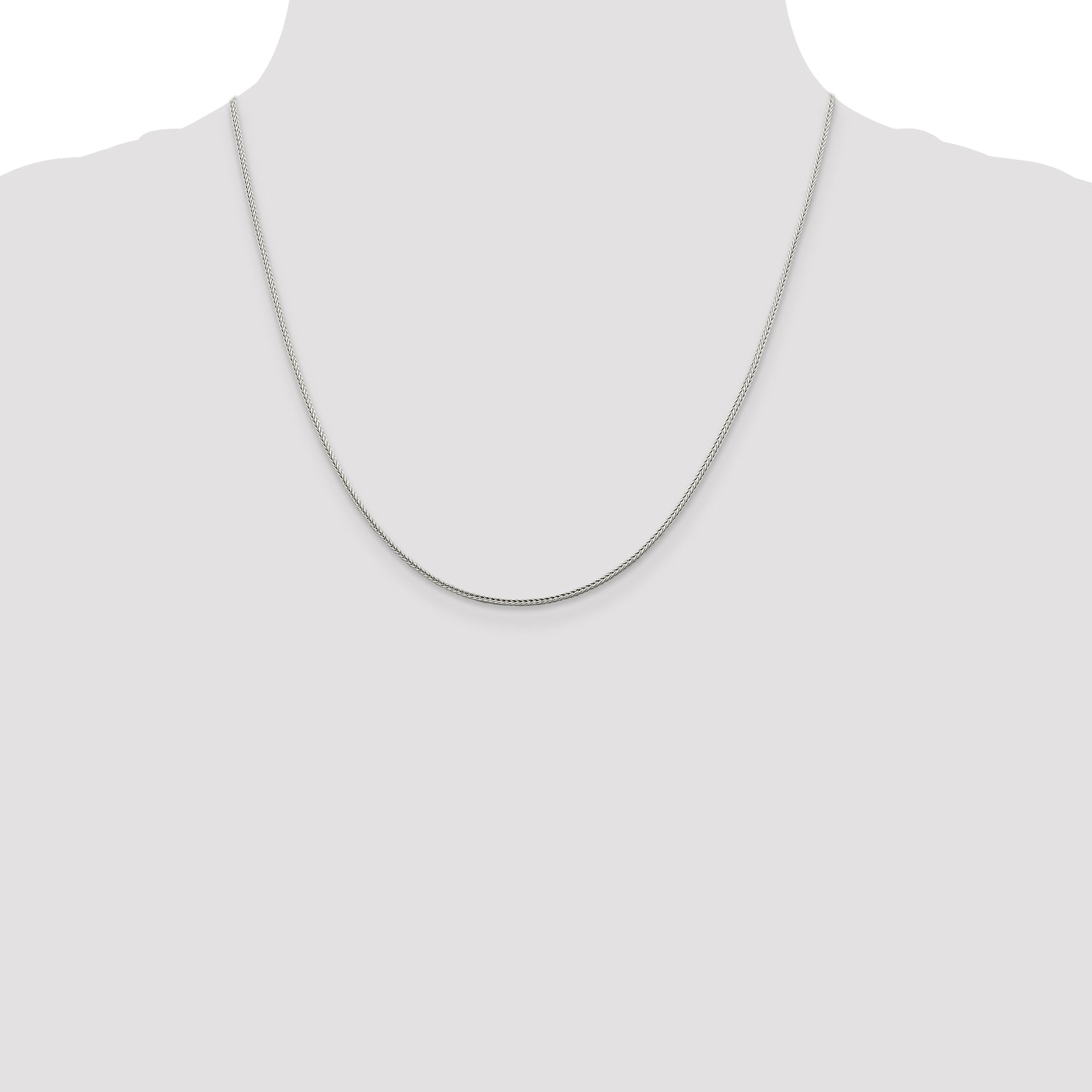 20 Inch Sterling Silver 1.45mm Diamond-Cut Round Franco Chain Necklace