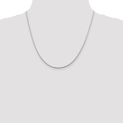 20 Inch Sterling Silver 1.45mm Diamond-Cut Round Franco Chain Necklace