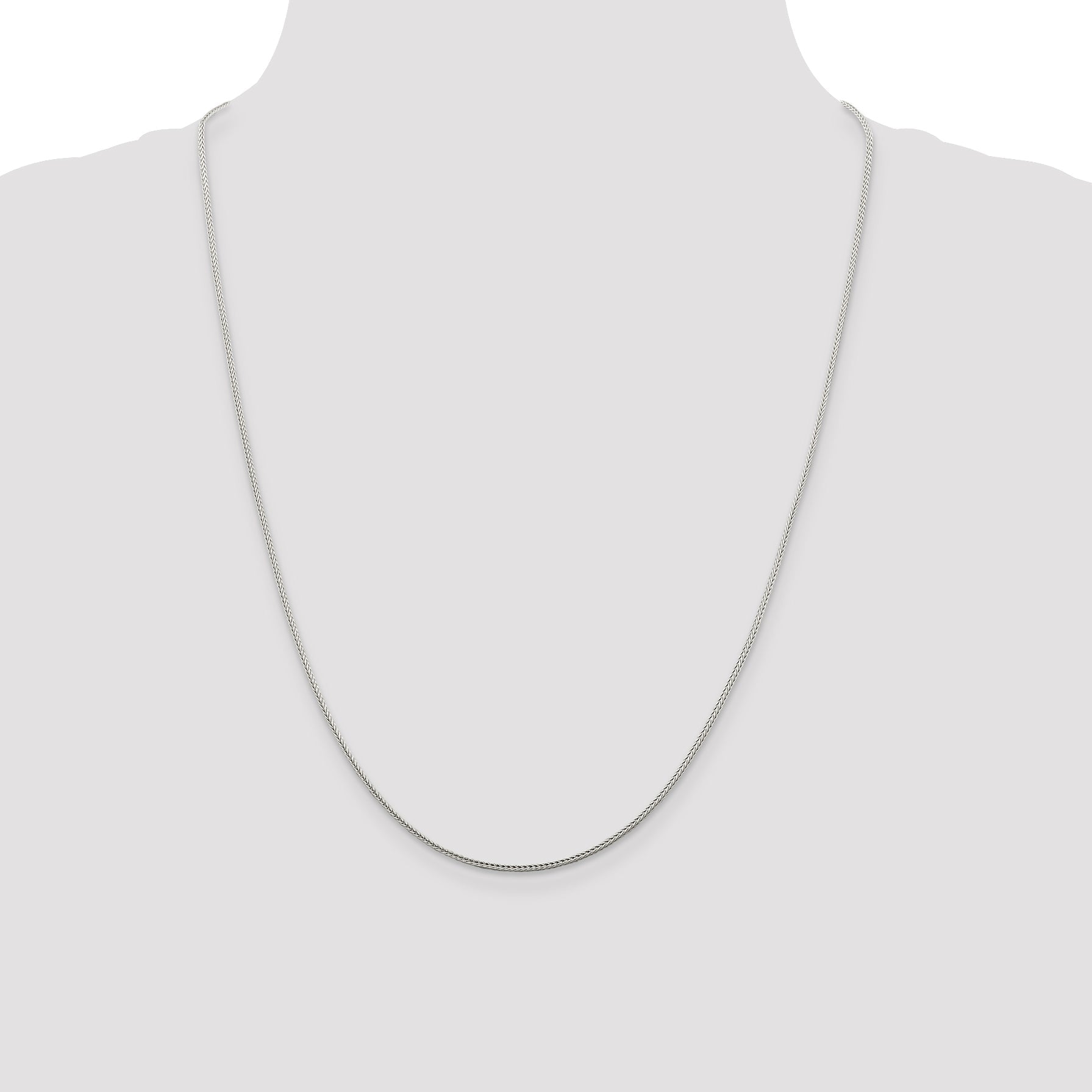 24 Inch Sterling Silver 1.45mm Diamond-Cut Round Franco Chain Necklace