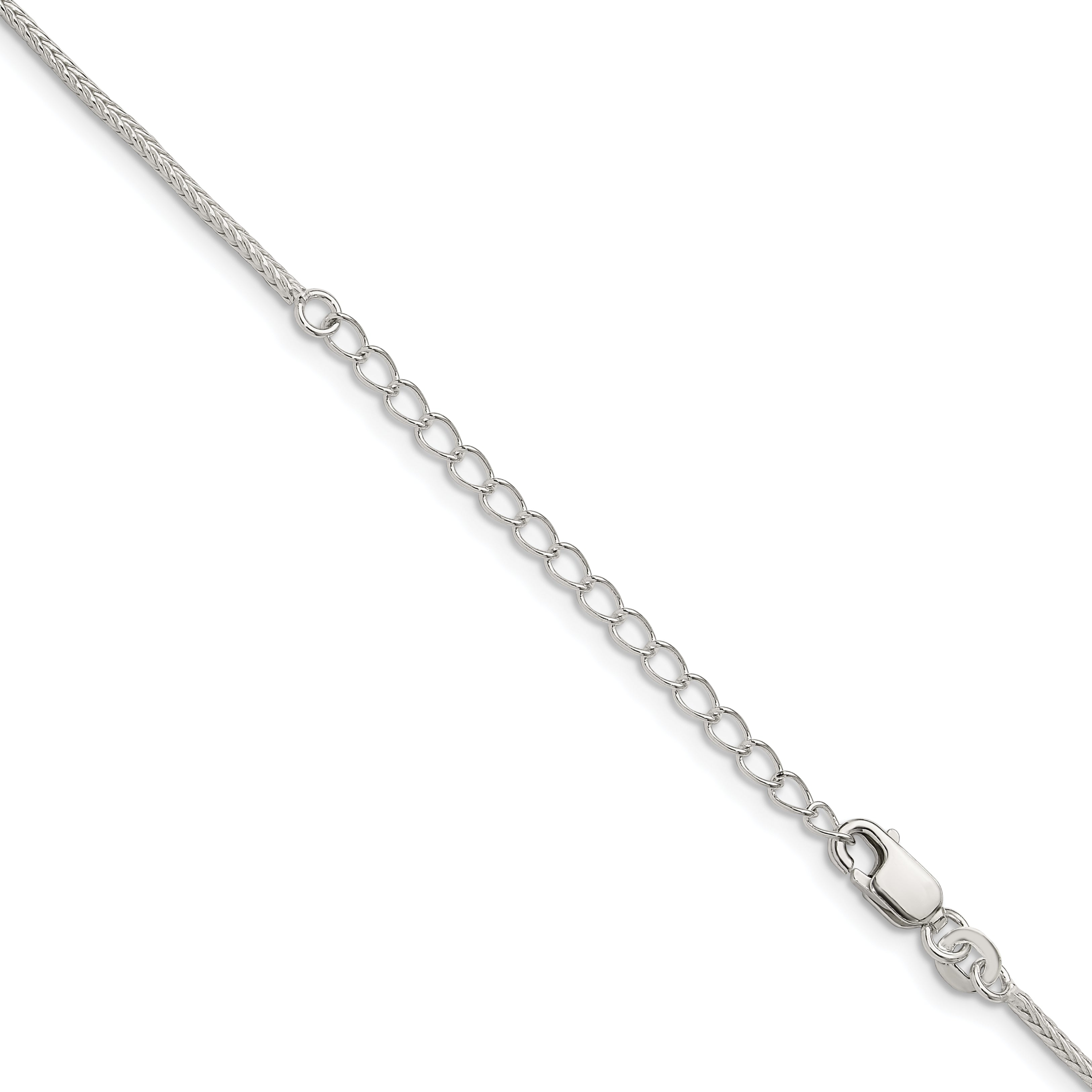 18 Inch Sterling Silver 1.45mm Diamond-Cut Round Franco Chain W/2In Ext.