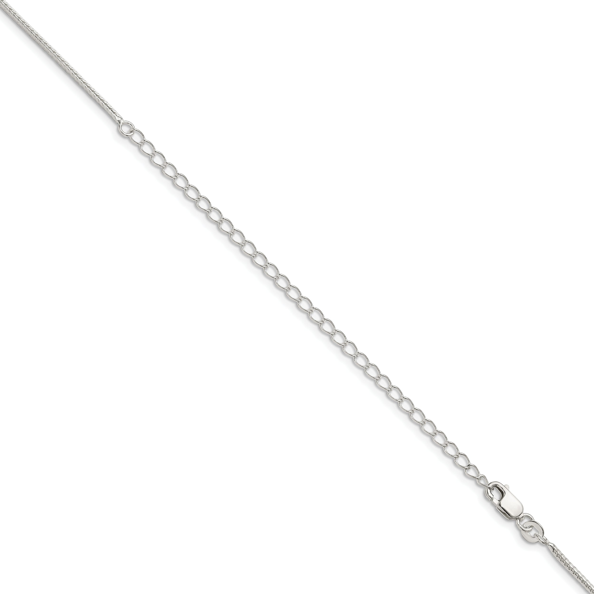 22 Inch Sterling Silver 1.45mm Diamond-Cut Round Franco Chain W/4In Ext.