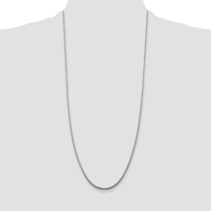 30 Inch Sterling Silver 2mm Diamond-Cut Round Franco Chain Necklace