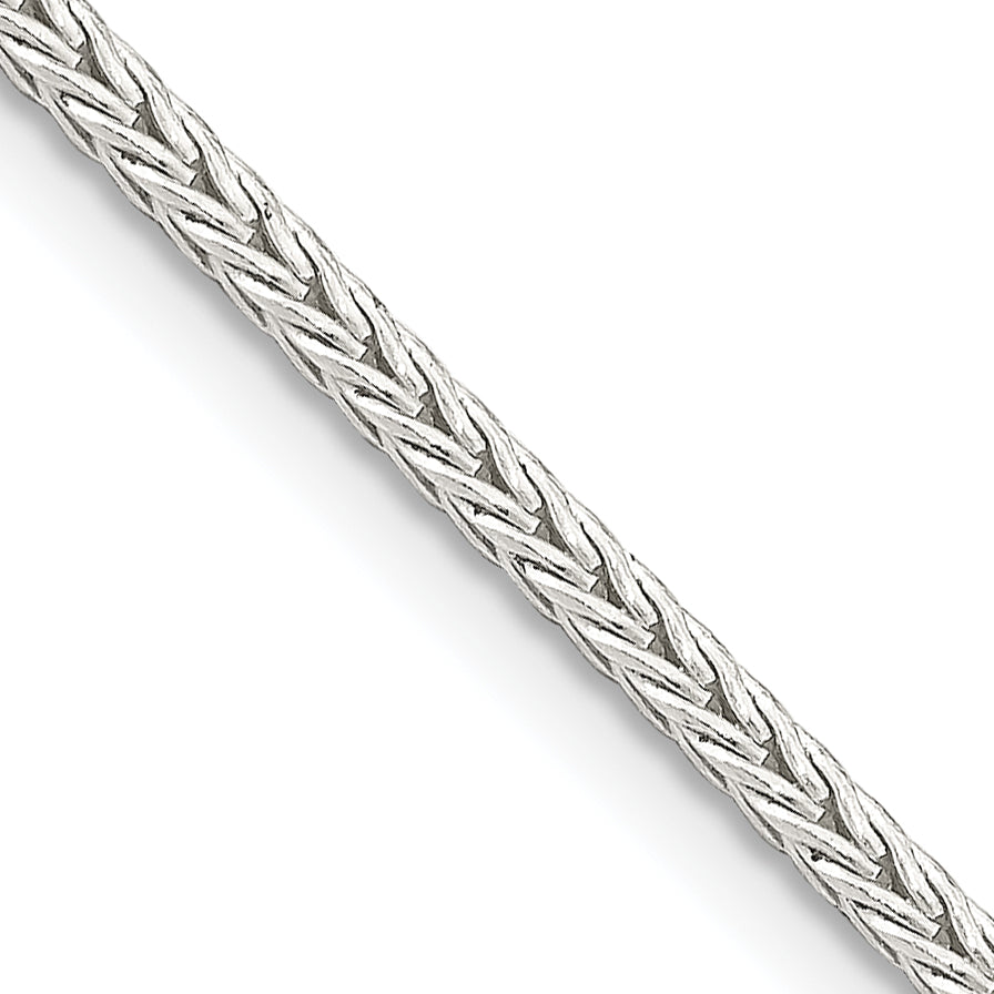 24 Inch Sterling Silver 2mm Diamond-Cut Round Franco Chain Necklace