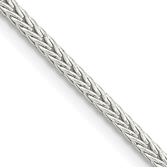 26 Inch Sterling Silver 2mm Diamond-Cut Round Franco Chain Necklace
