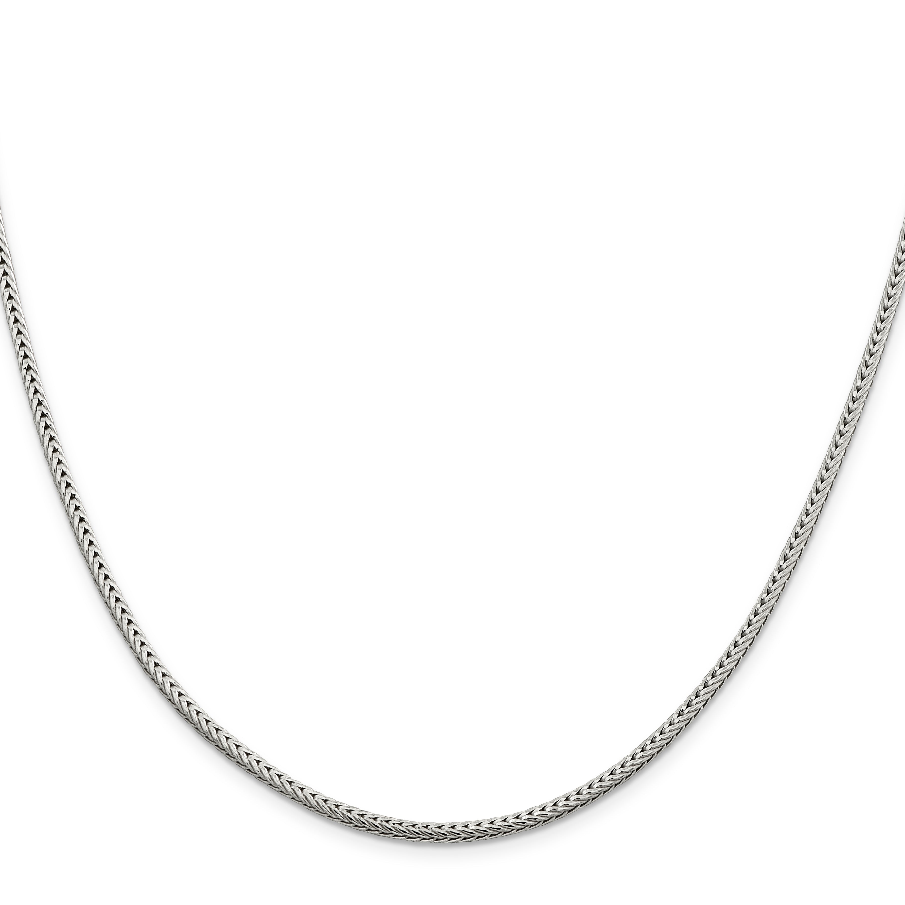 30 Inch Sterling Silver 2.5mm Diamond-Cut Round Franco Chain Necklace