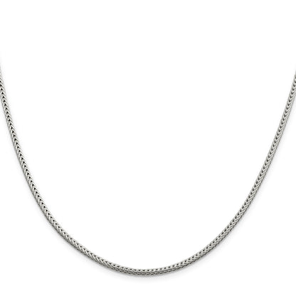 24 Inch Sterling Silver 2.5mm Diamond-Cut Round Franco Chain Necklace